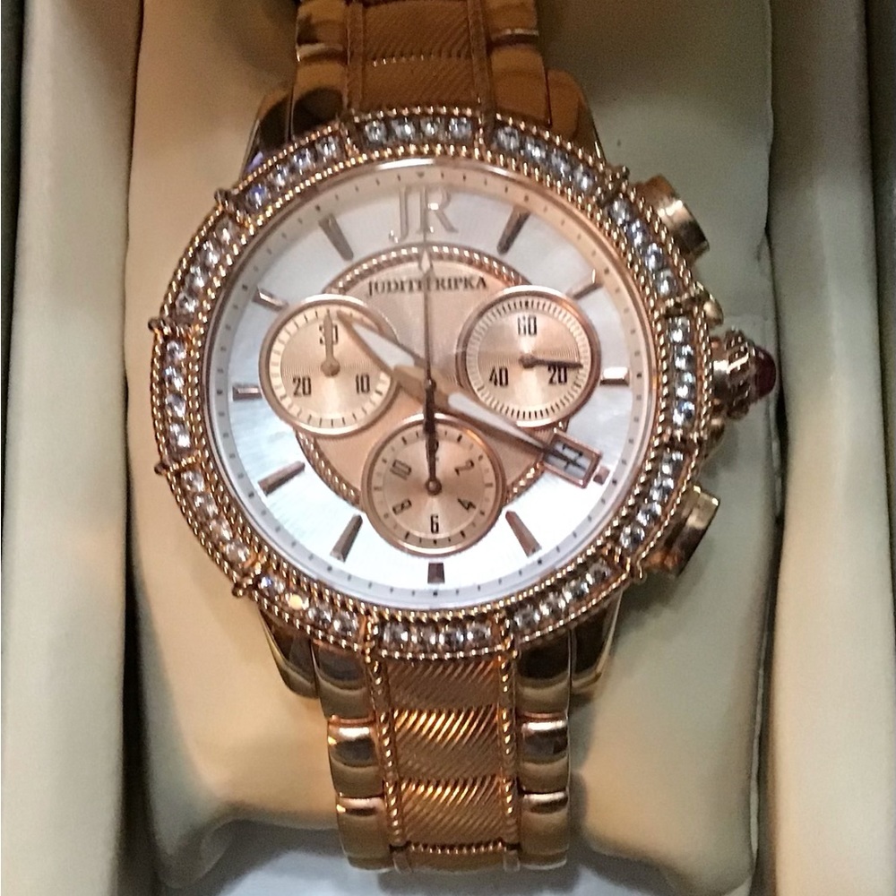 Judith Ripka Chronograph Watch-Rose Gold